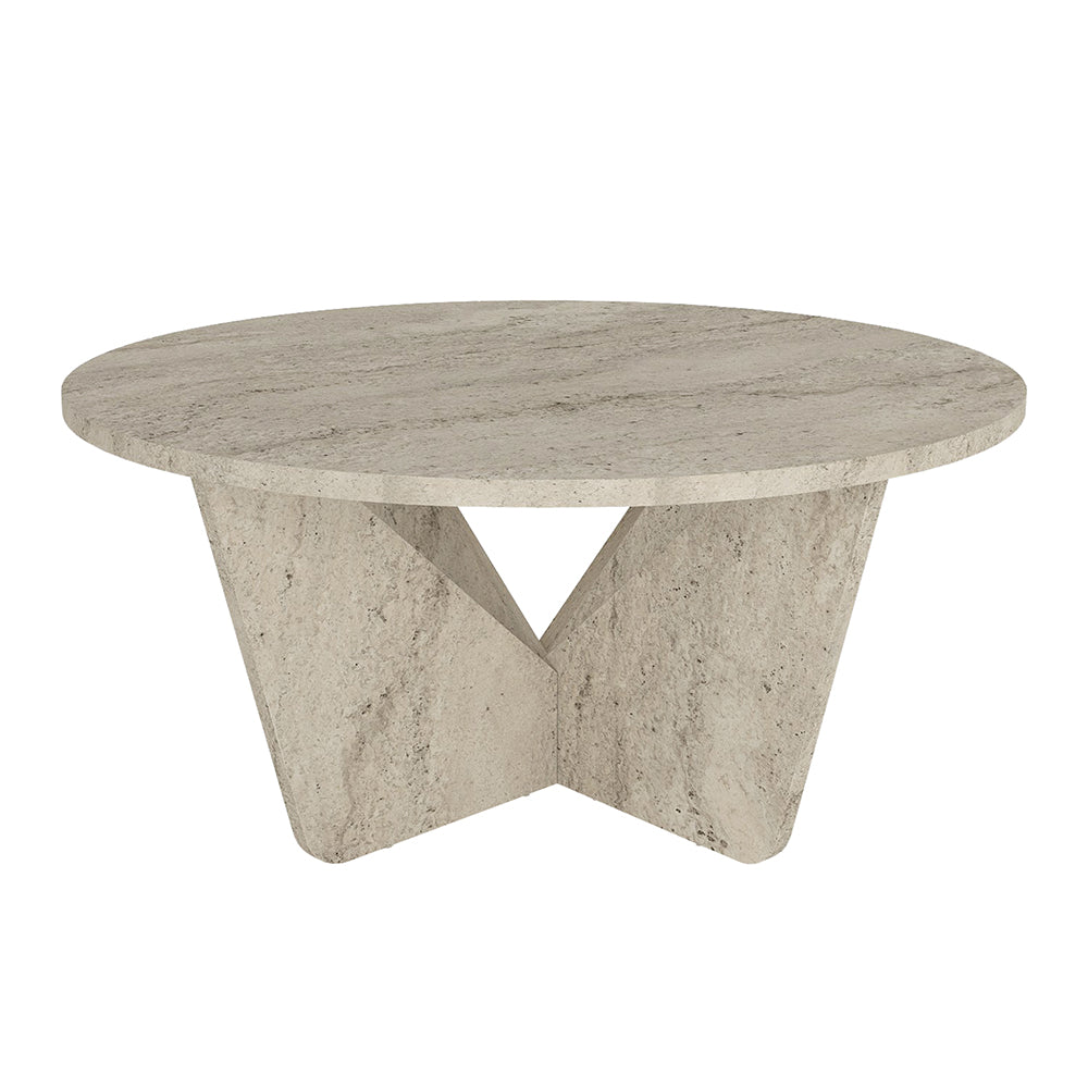 Τραπεζάκι Σαλονιού Lagerta Χρώμα Travertine Ø75x35