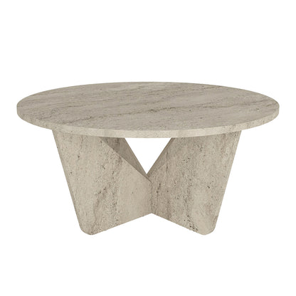 Τραπεζάκι Σαλονιού Lagerta Χρώμα Travertine Ø75x35