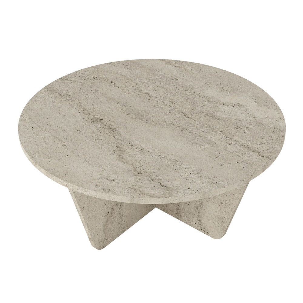 Τραπεζάκι Σαλονιού Lagerta Χρώμα Travertine Ø75x35