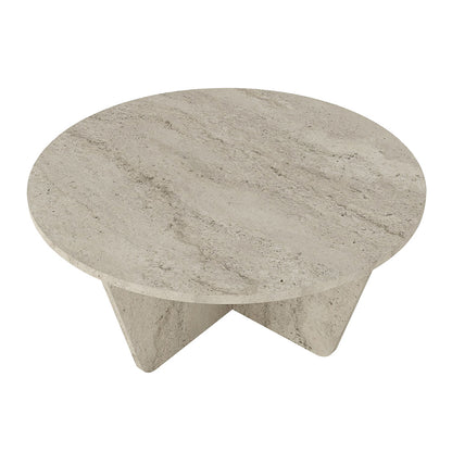 Τραπεζάκι Σαλονιού Lagerta Χρώμα Travertine Ø75x35