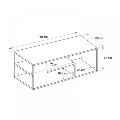 Τραπεζάκι Σαλονιού Abdera Χρώμα Καρυδί 110x60x42