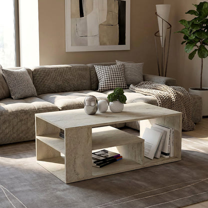 Abdera Coffee Table Travertine Color 110x60x42