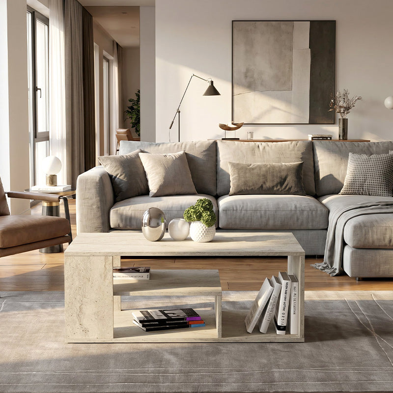 Abdera Coffee Table Travertine Color 110x60x42