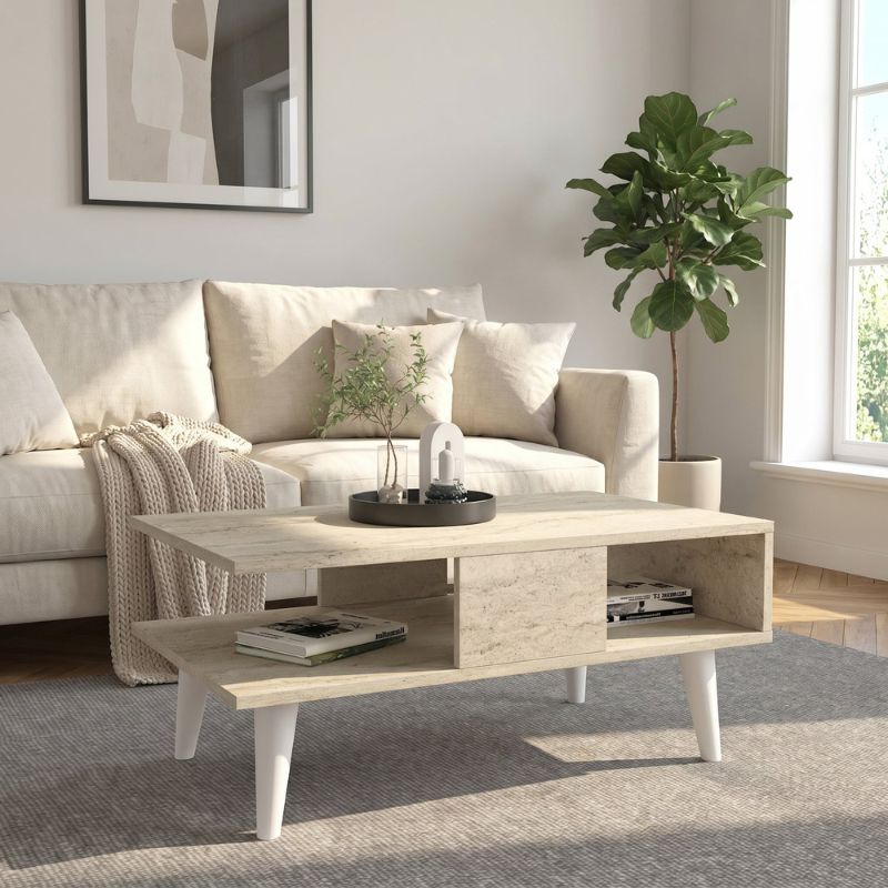 Andros Coffee Table Travertine Color 90x54x39.6