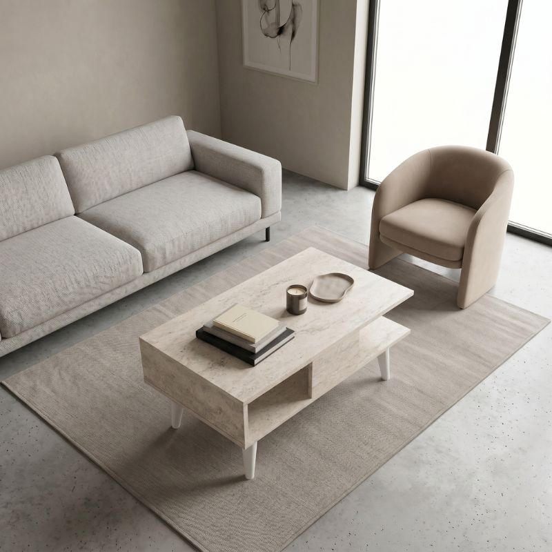 Andros Coffee Table Travertine Color 90x54x39.6