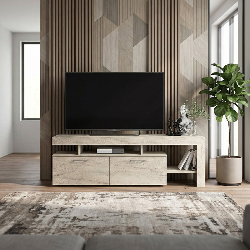 Έπιπλο Τηλεόρασης Acnes Χρώμα Travertine 160x40x53