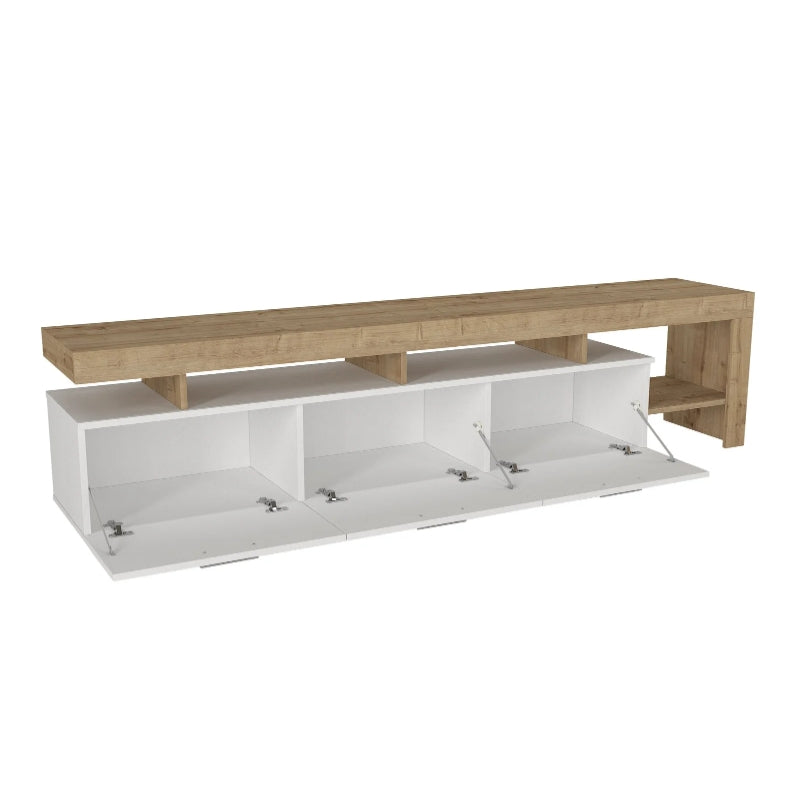 Έπιπλο Τηλεόρασης Acnes Χρώμα Λευκό - Sapphire Oak 220x40x52