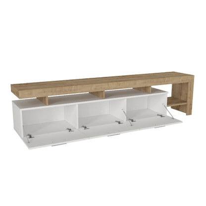 Έπιπλο Τηλεόρασης Acnes Χρώμα Λευκό - Sapphire Oak 220x40x52