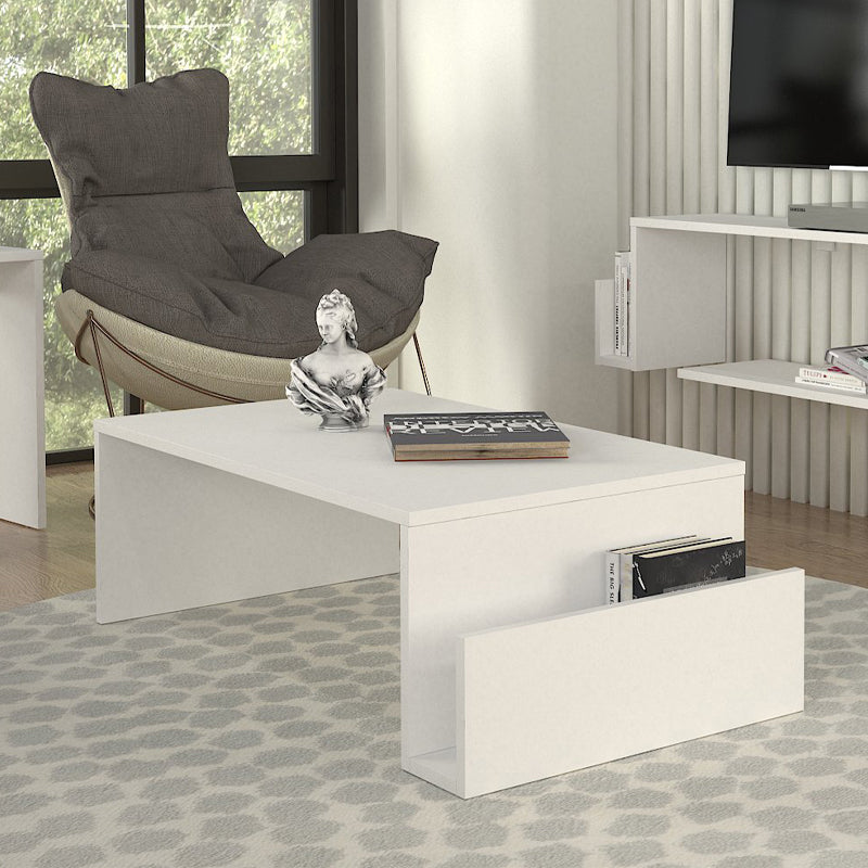 Τραπεζάκι Σαλονιού Regnar Χρώμα Λευκό 100,6x55x31,8