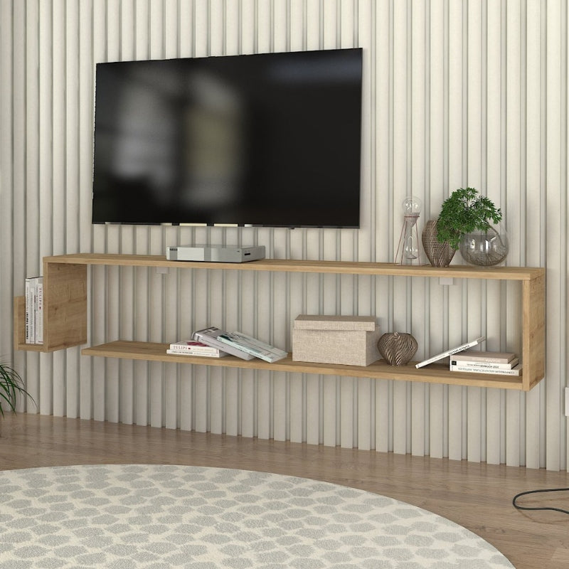 Έπιπλο Τηλεόρασης Επιτοίχιο Regnar Χρώμα Sapphire Oak 168,6x25x31,8