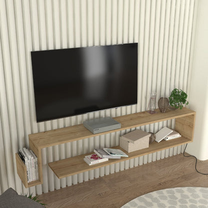 Έπιπλο Τηλεόρασης Επιτοίχιο Regnar Χρώμα Sapphire Oak 168,6x25x31,8