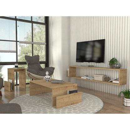 Έπιπλο Τηλεόρασης Επιτοίχιο Regnar Χρώμα Sapphire Oak 168,6x25x31,8