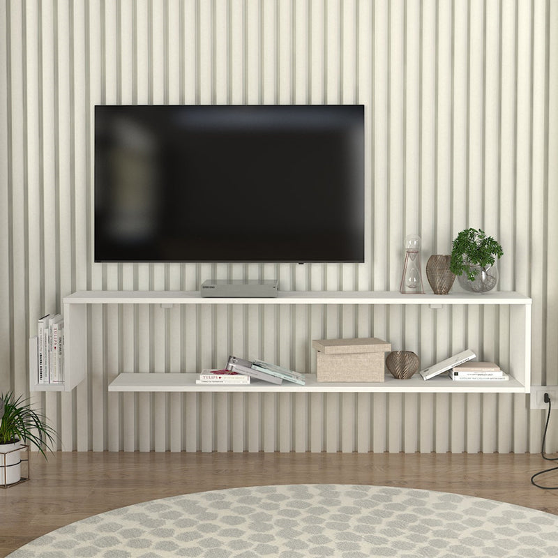 Έπιπλο Τηλεόρασης Επιτοίχιο Regnar Χρώμα Λευκό 168,6x25x31,8