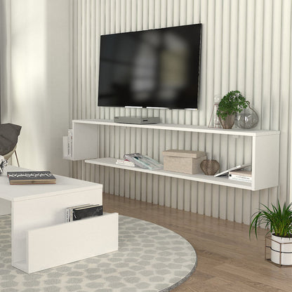 Έπιπλο Τηλεόρασης Επιτοίχιο Regnar Χρώμα Λευκό 168,6x25x31,8