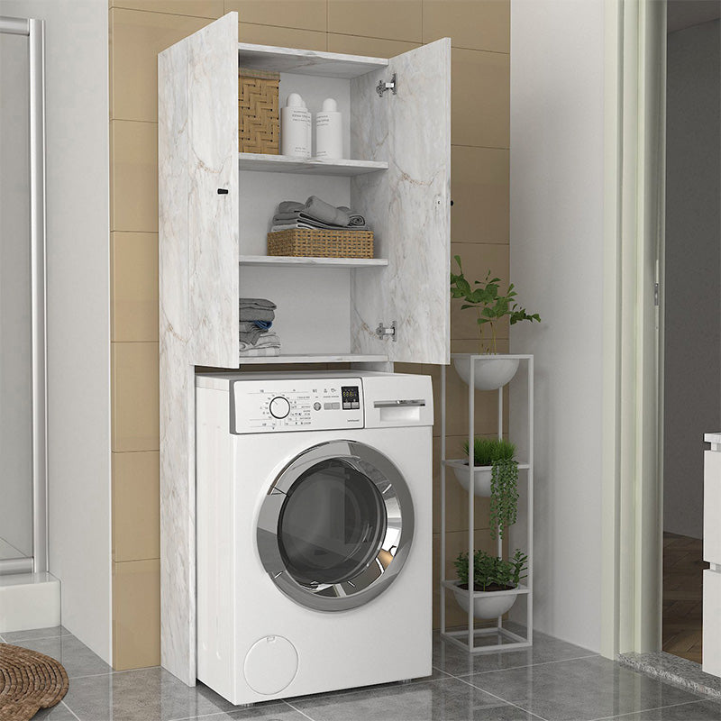 Έπιπλο Πλυντηρίου Romme Χρώμα Λευκό Εφέ Μαρμάρου 65x27,1x180