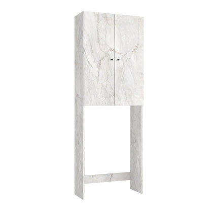 Έπιπλο Πλυντηρίου Romme Χρώμα Λευκό Εφέ Μαρμάρου 65x27,1x180