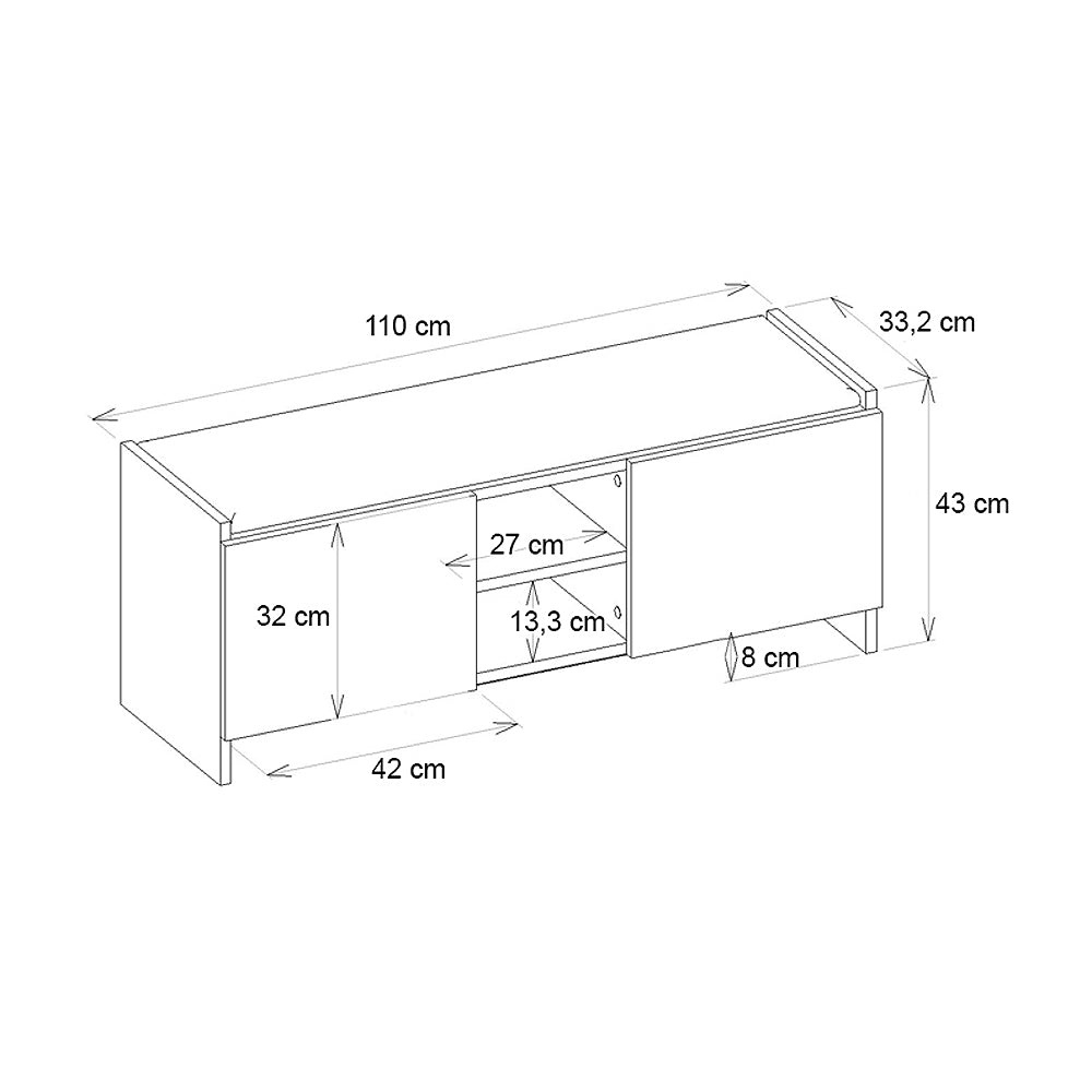 Παπουτσοθήκη Verly Χρώμα Γκρι Σκυροδέματος 110x33,2x43