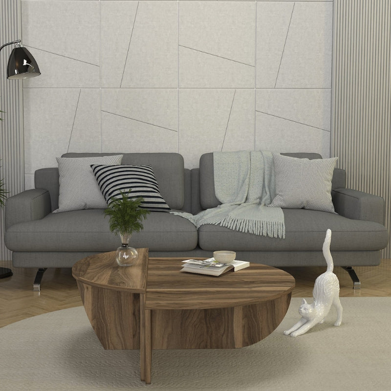 Τραπεζάκι Σαλονιού Nilvia Χρώμα Καρυδί Ø85x35