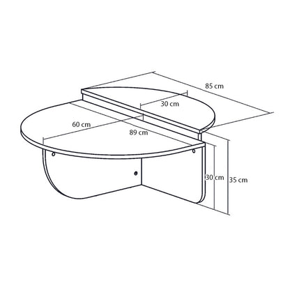 Τραπεζάκι Σαλονιού Nilvia Χρώμα Καρυδί Ø85x35