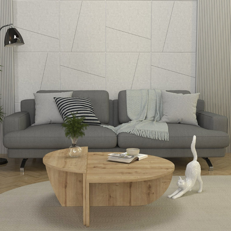 Τραπεζάκι Σαλονιού Nilvia Χρώμα Sapphire Oak Ø85x35