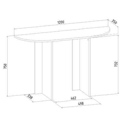 Κονσόλα Cortado Χρώμα Καρυδί 120x35x75