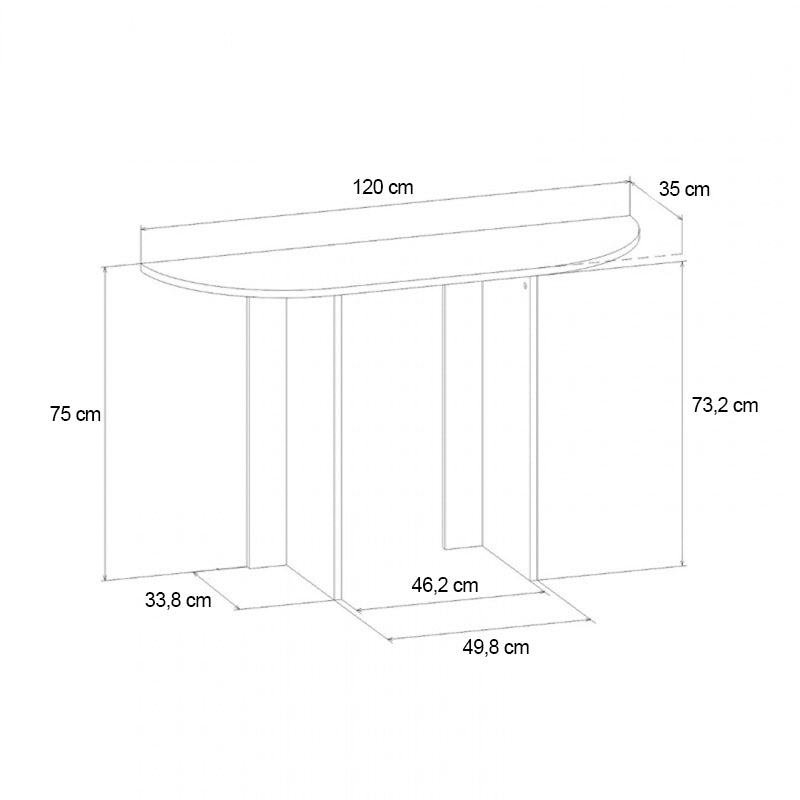 Κονσόλα Cortado Χρώμα Sapphire Oak 120x35x75