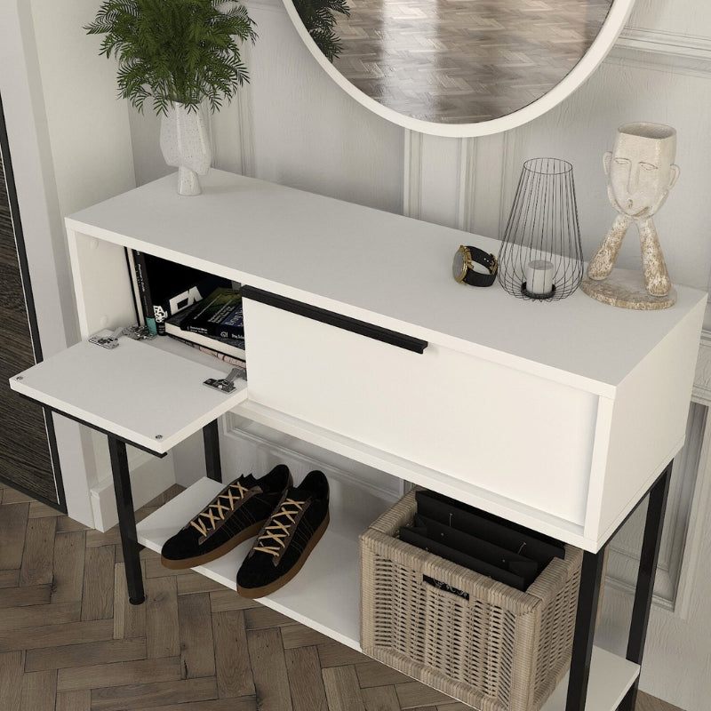 Κονσόλα με Καθρέπτη Suzy Χρώμα Λευκό 90x29,6x76