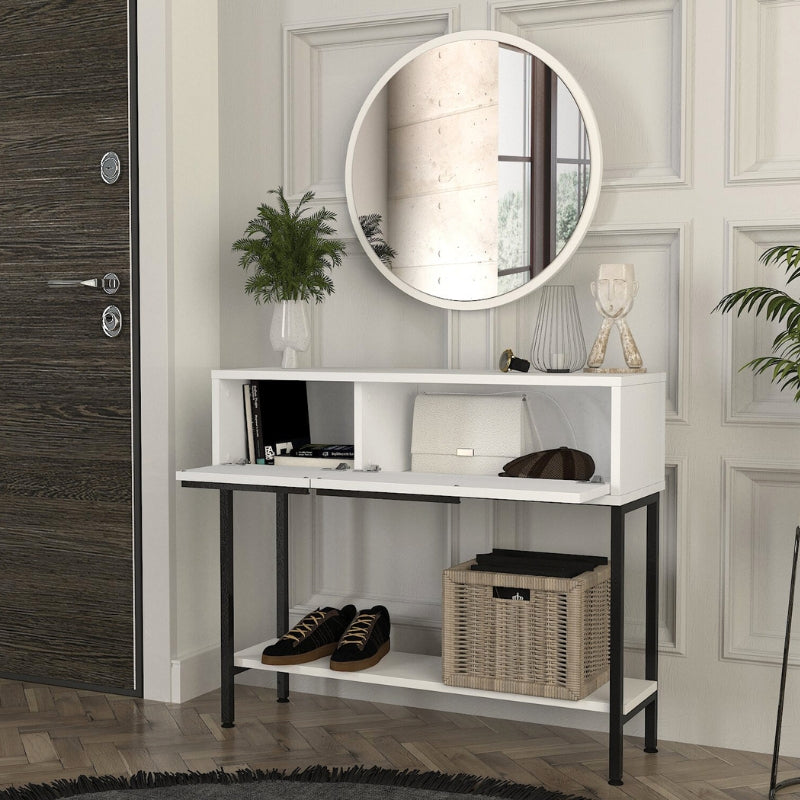 Κονσόλα με Καθρέπτη Suzy Χρώμα Λευκό 90x29,6x76