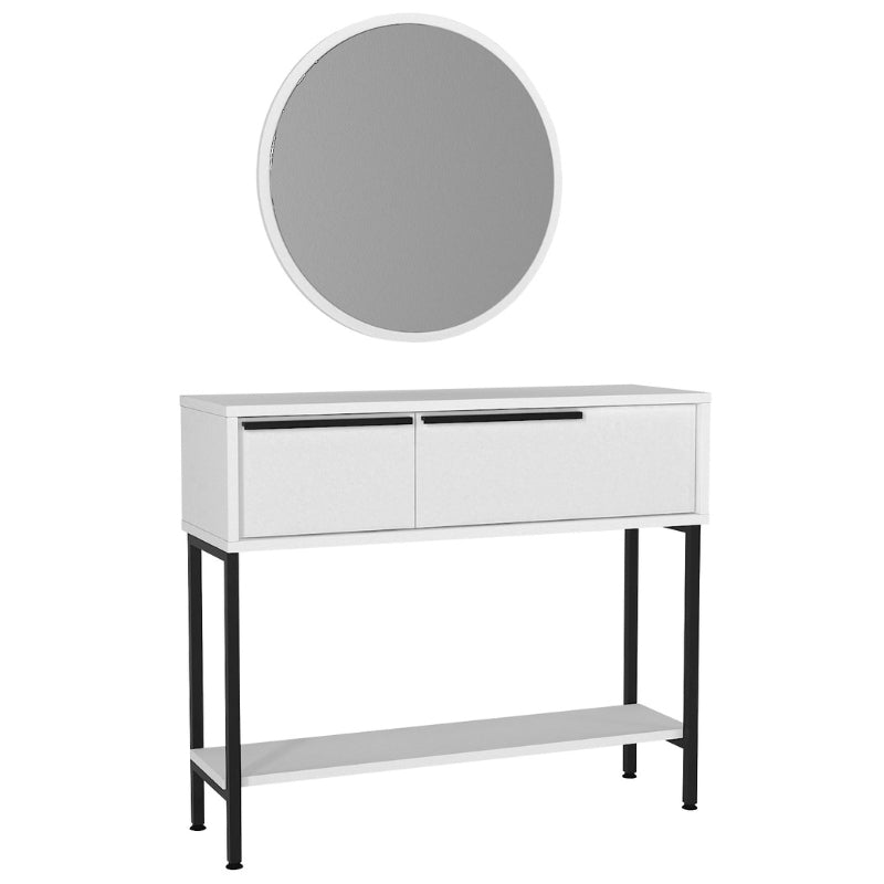 Κονσόλα με Καθρέπτη Suzy Χρώμα Λευκό 90x29,6x76