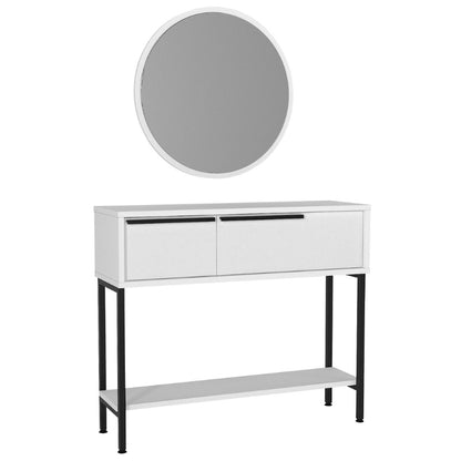 Κονσόλα με Καθρέπτη Suzy Χρώμα Λευκό 90x29,6x76