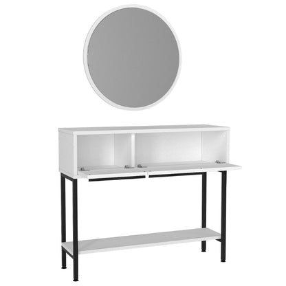 Κονσόλα με Καθρέπτη Suzy Χρώμα Λευκό 90x29,6x76