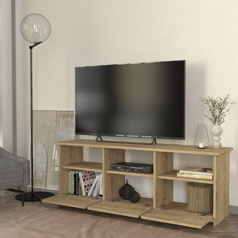 Έπιπλο Τηλεόρασης Mahen Χρώμα Sapphire Oak 140x35x49,8