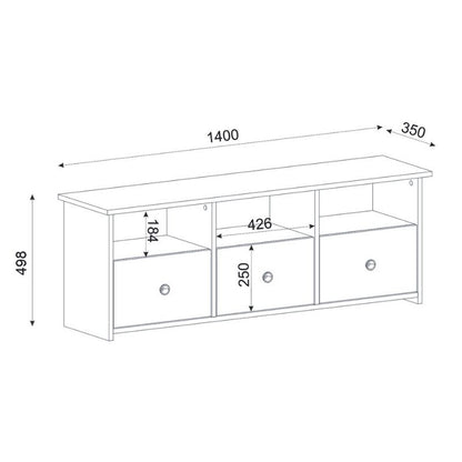 Έπιπλο Τηλεόρασης Mahen Χρώμα Sapphire Oak 140x35x49,8