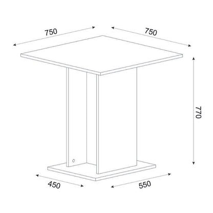 Τραπέζι Allos Χρώμα Sapphire Oak 75x75x77