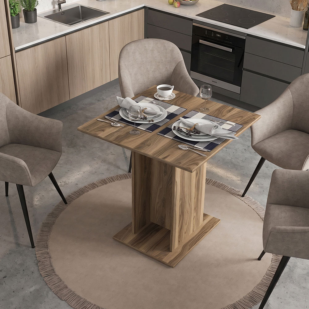 Τραπέζι Allos Χρώμα Καρυδί 75x75x77