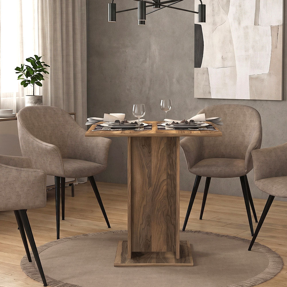 Τραπέζι Allos Χρώμα Καρυδί 75x75x77
