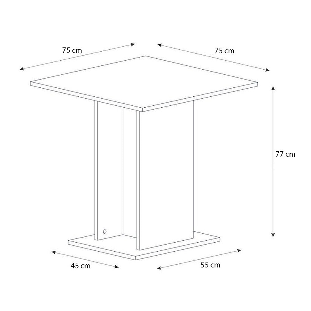 Τραπέζι Allos Χρώμα Γκρι Σκυροδέματος 75x75x77