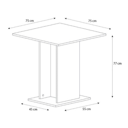 Τραπέζι Allos Χρώμα Γκρι Σκυροδέματος 75x75x77