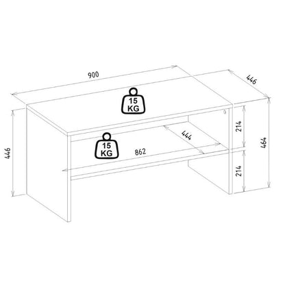 Τραπεζάκι Σαλονιού Eleva Χρώμα Sapphire Oak 90x44,6x46,4