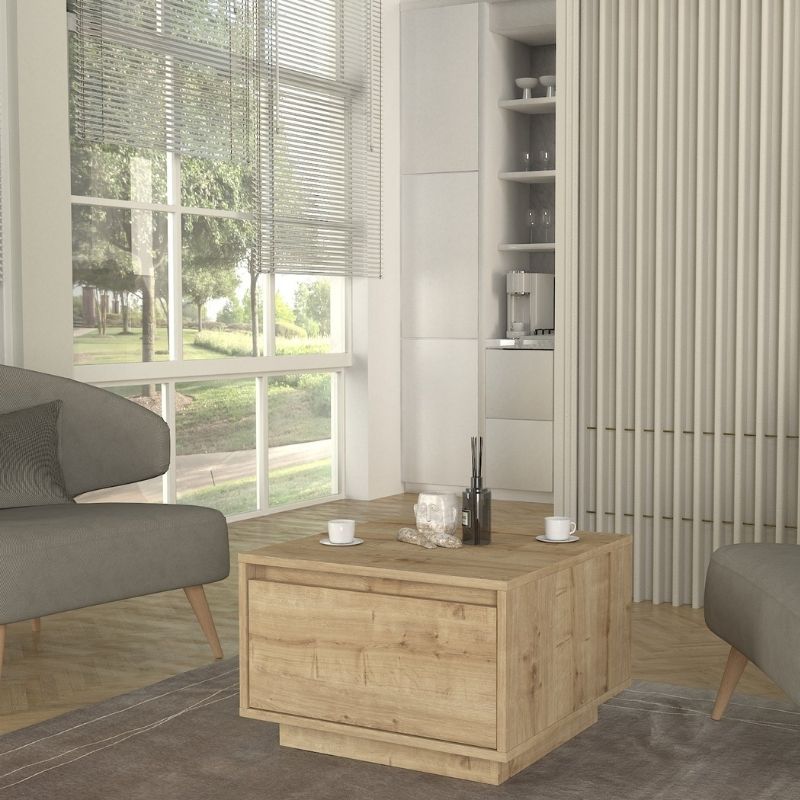 Τραπεζάκι Σαλονιού Pura Χρώμα Sapphire Oak 60x60x40