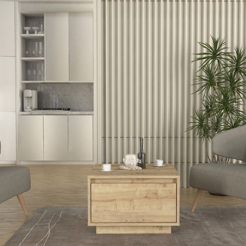 Τραπεζάκι Σαλονιού Pura Χρώμα Sapphire Oak 60x60x40