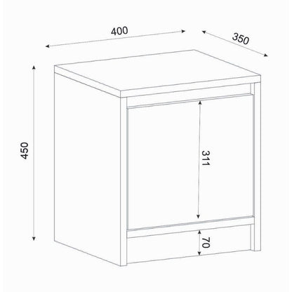 Κομοδίνο Conve Χρώμα Sapphire Oak 40x35x45