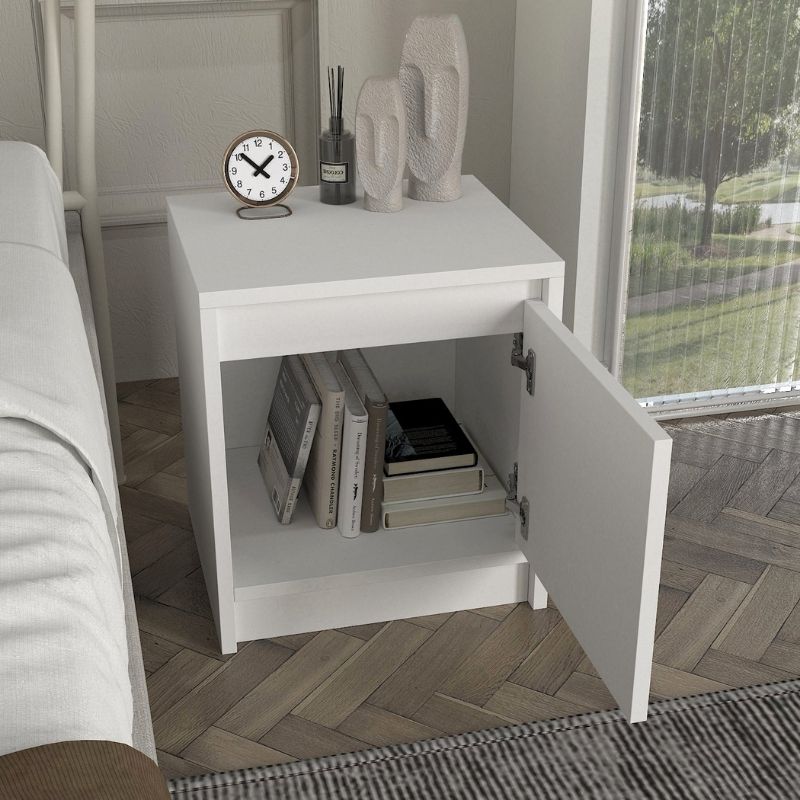 Κομοδίνο Conve Χρώμα Λευκό 40x35x45