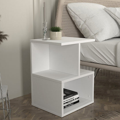 Κομοδίνο - Τραπεζάκι Βοηθητικό Entiero Χρώμα Λευκό 39,8x35x54,6