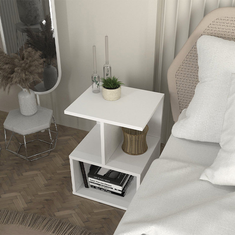 Κομοδίνο - Τραπεζάκι Βοηθητικό Entiero Χρώμα Λευκό 39,8x35x54,6