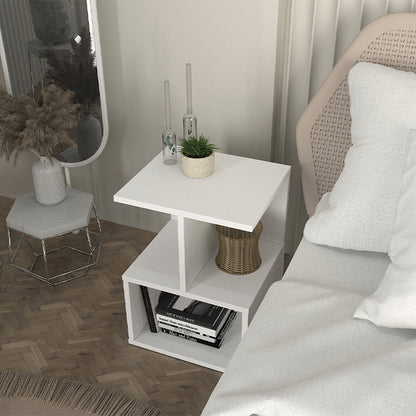 Κομοδίνο - Τραπεζάκι Βοηθητικό Entiero Χρώμα Λευκό 39,8x35x54,6