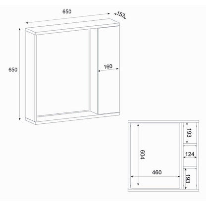 Καθρέπτης Μπάνιου Deal Χρώμα Λευκό 65x15,3x65