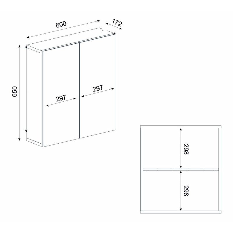 Καθρέπτης Μπάνιου Binary Χρώμα Λευκό 60x17,2x65