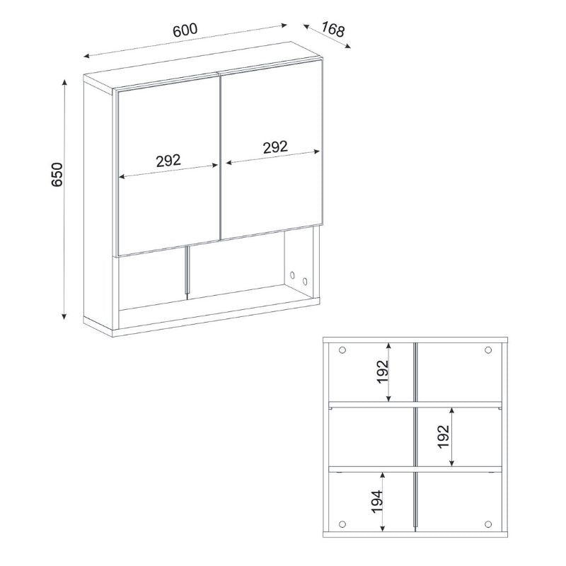 Καθρέπτης Μπάνιου Trama Χρώμα Λευκό 60x16,8x65