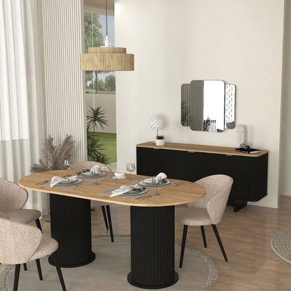 Μπουφές Bohema Χρώμα Μαύρο - Sepet Oak 180x47x76,6